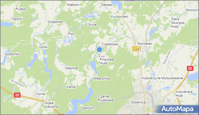mapa Fingrowa Huta, Fingrowa Huta na mapie Targeo